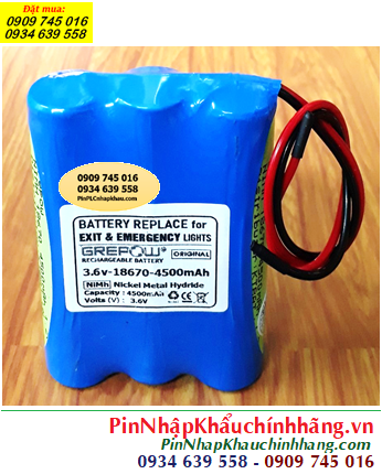 Pin sạc 3.6v-18670-4500mAh, Pin sạc NiMh 3.6v-18670-4500mAh, Pin Grepow 3.6v-18670-4500mAh